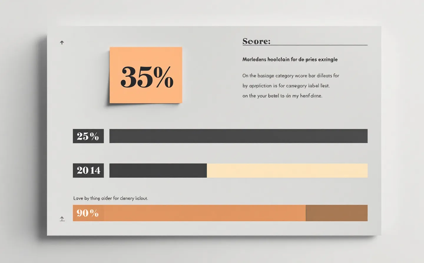 Four-cell editorial rubric scorecard with inked-charcoal weight-badges, long horizontal score-bars, and bold serif numerals on a warm-paper magazine-feature ground